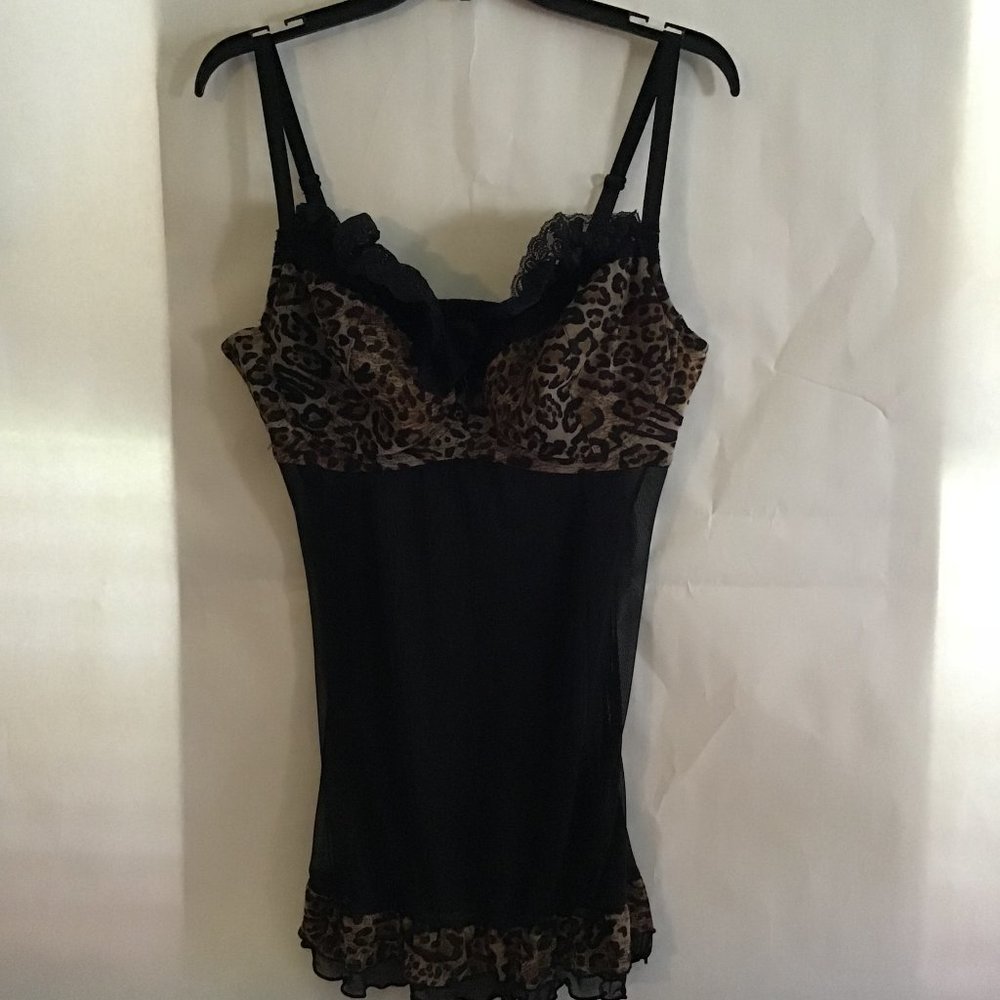 Sexy black animal print lingerie, plus size, no size tag